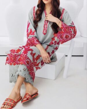 Z003 Zainab Stitched Embroidered Co ord set