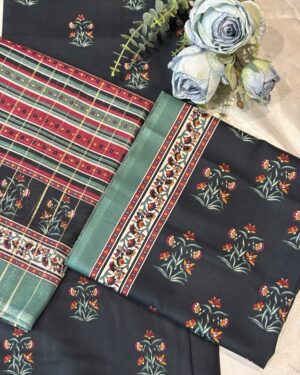 A026
Binsaeed 3pc Digital printed Lawn