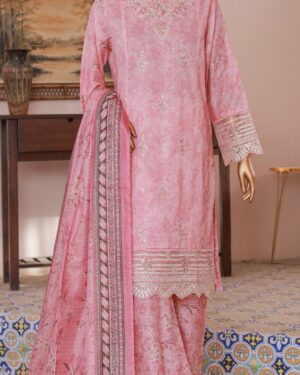 BE003 Binsaeed 3Pc Stitched Embroidered Suit