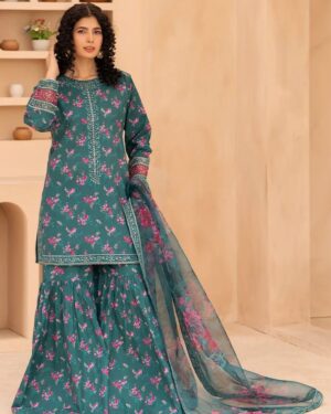 EL012 Ellena 3Pc Stitched Embroidered Suit