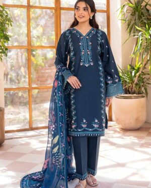 EL013 Ellena 3Pc Stitched Embroidered Suit.