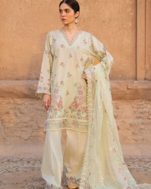 CR024 Cross Stitch Premium 3Pc Unstitched Embroidered Suit