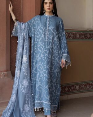 CR029 Cross Stitch Premium 3Pc Unstitched Embroidered Lawn Suit