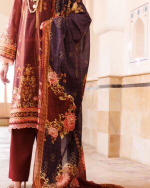 JA024
Almirah Maroon Brown Lawn 3pc