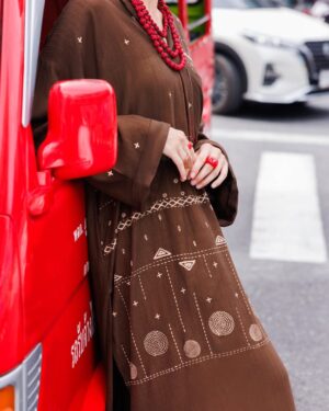 JA014
Almirah Dark Brown Dobby Cotton Tunic