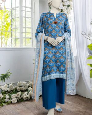 J053
Junaid jamshed BLUE DOBBY PRINTED