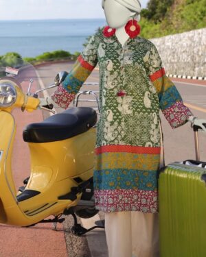 J062
Junaid jamshed Printed Green Top