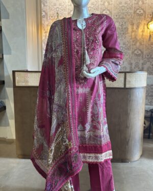AL05
3Pc Embroidered Stitched Lawn Suit