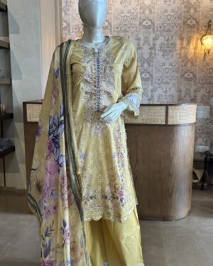 AL03
3pc Embroidered Stitched Lawn suit