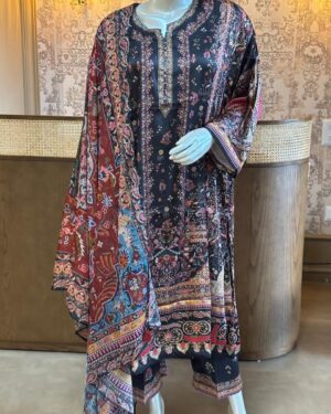 SL13 Sapphire 3Pc Stitched Silk set