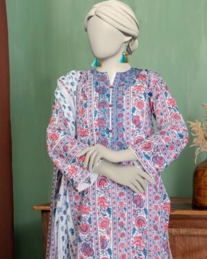 JL10 Junaid Jamshed 3Pc Unstitched Suit; Embroidered