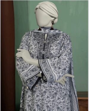 JL10 Junaid Jamshed 3Pc Unstitched Suit; Embroidered