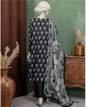 JL10 Junaid Jamshed 3Pc Unstitched Suit; Embroidered