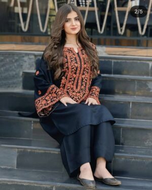 CA6 2Pc Stitched Embroidered Suit.