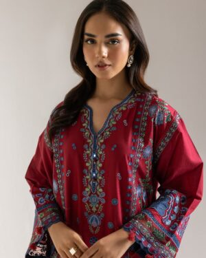 *ET45 Ethnc 2Pc Stitched Embroidered Suit.