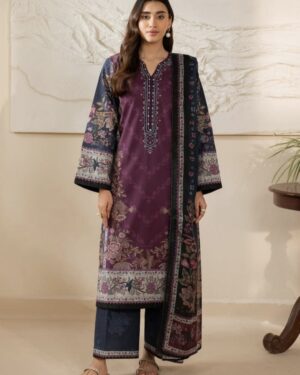 XN2 3Pc Stitched Embroidered Suit.