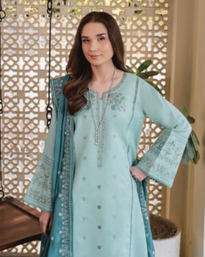 PS2 3Pc Stitched Embroidered Suit.