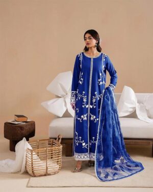 TW1 3Pc Stitched Embroidered Suit.