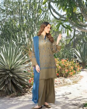 PA1 3Pc Stitched Embroidered Suit