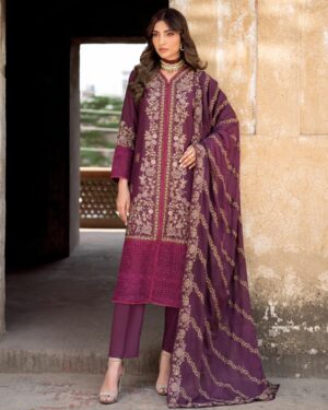 PA1 3Pc Stitched Embroidered Suit