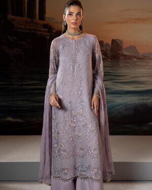 LA12 3Pc Embroidered Unstitched Chiffon Suit
