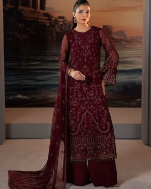 LA12 3Pc Embroidered Unstitched Chiffon Suit