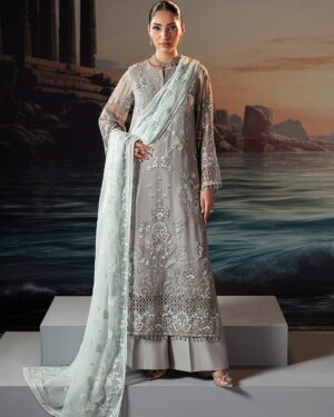 LA12 3Pc Embroidered Unstitched Chiffon Suit