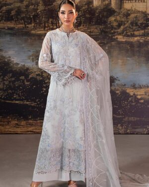 LA12 3Pc Embroidered Unstitched Chiffon Suit