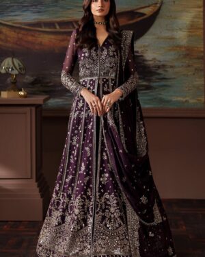 ZA1 3Pc Unstitched fully Embroidered Unstitched Suit.