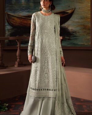 ZA1 3Pc Unstitched fully Embroidered Chiffon Suit