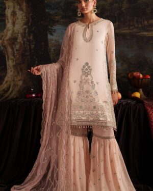 ZA12 3Pc Unstitched Fully Embroidered Chiffon Suit
