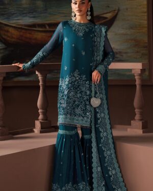 ZA12 3Pc Unstitched Fully Embroidered Chiffon Suit