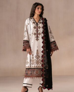 ETU1 Ethnc 3Pc Unstitched Embroidered Suit