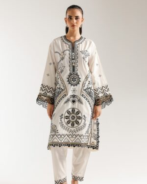 ET56 Ethnc 2Pc Stitched Embroidered Suit