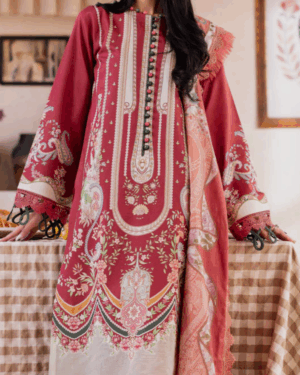 JA1 3Pc Unstitched Printed Lawn Suit