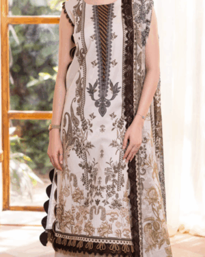 JA1 3Pc Printed Unstitched Lawn Suit