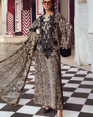 MBP1 Maria B 3Pc Unstitched Embroidered Suit