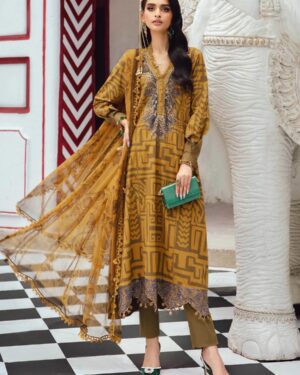 MBP1 Maria B 3Pc Unstitched Embroidered Suit